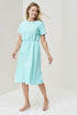 Image 6 of Bridesmaid linen dress with short sleeves and shrunk waist Myra from Baltic Linen